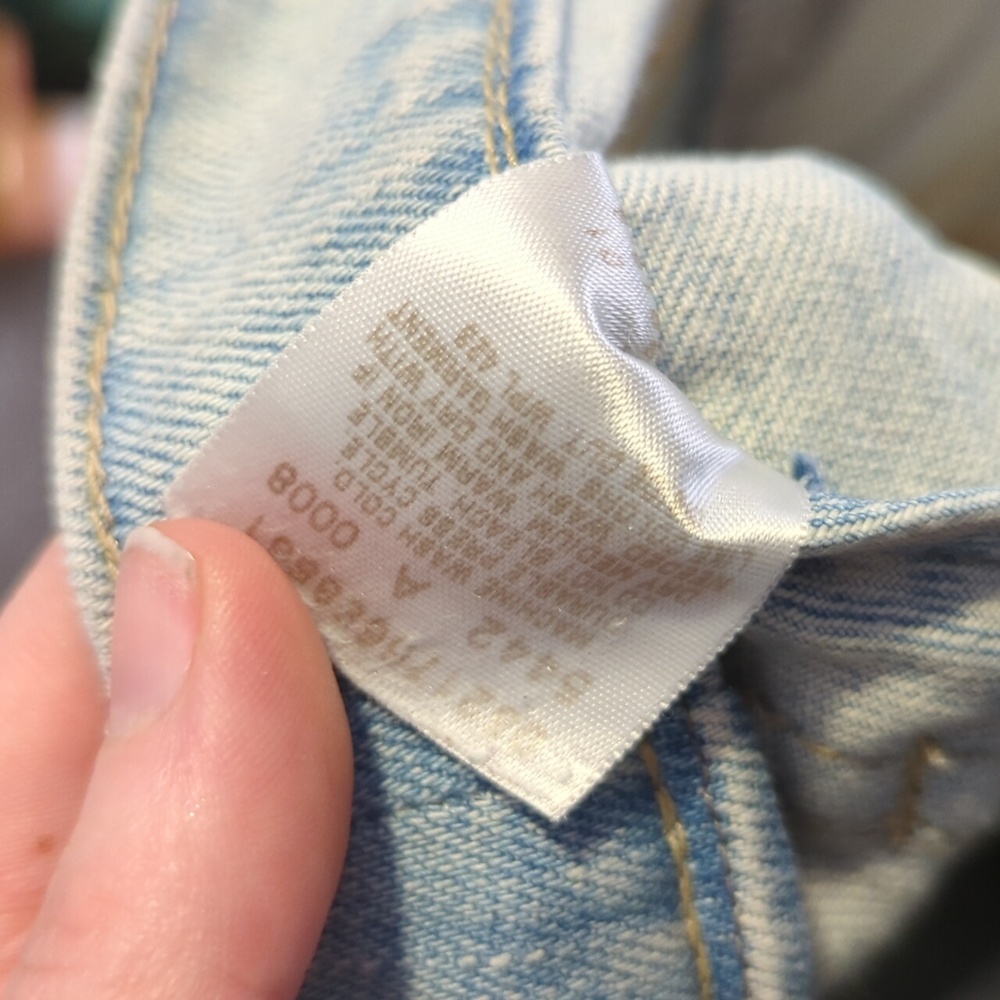 Levi's Light Wash Button Fly Straight Leg Blue Denim with Tan Label 5M Juniors - Picture 11 of 15